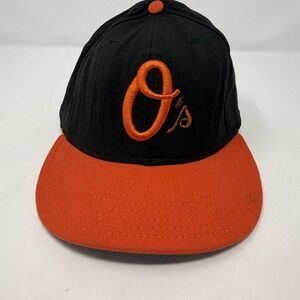 Vintage Baltimore Orioles Hat Cap Fitted Mens 7 1/2 Black Orange MLB New Era
